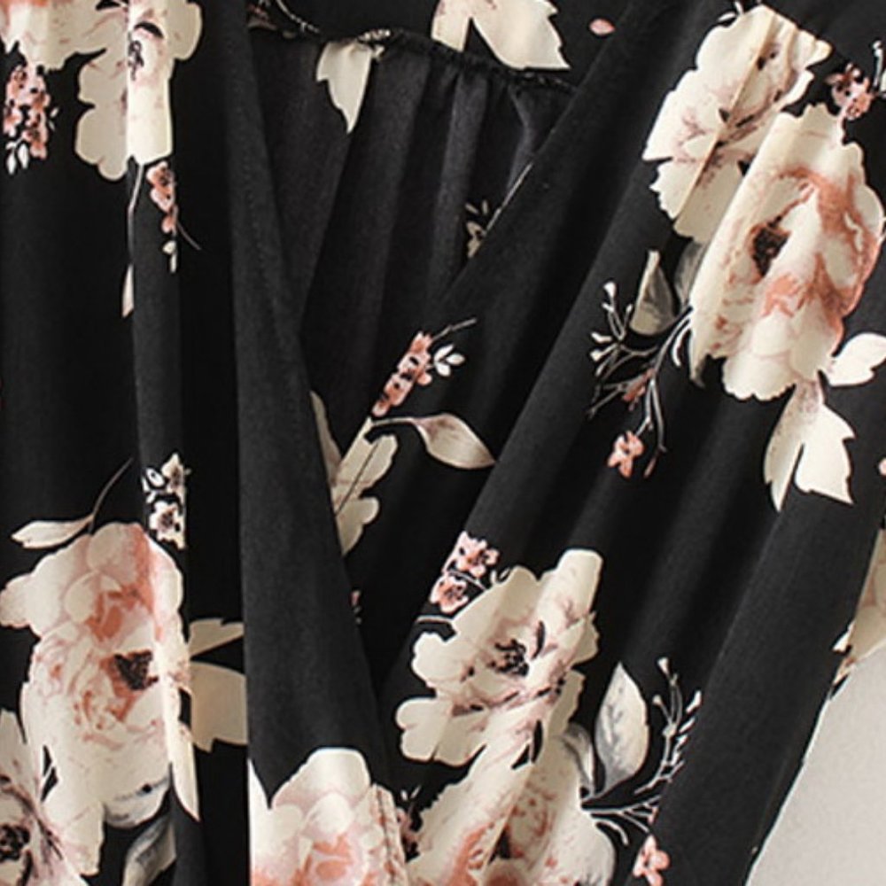 Floral Print Elastic Waist Jumpsuit - Picture 5 of 6